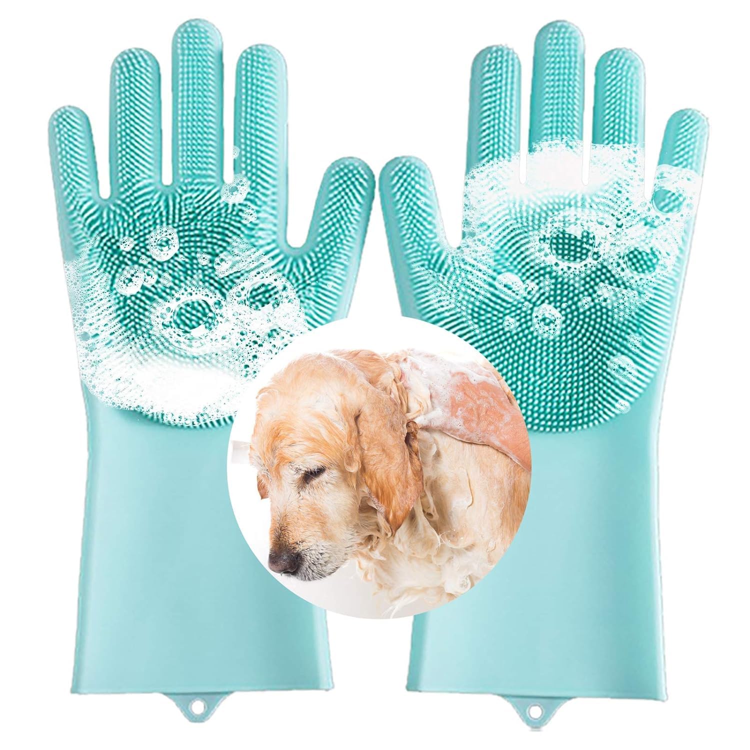 Pet Grooming Gloves, Dog Bathing Shampoo Gloves with Long Bristles, Heat Resistant Silicone Pet Hair Removal Gloves for Cat & Dog, Gift for Pet (B0D91V31X7) Amazon Price History, Amazon Price Tracker