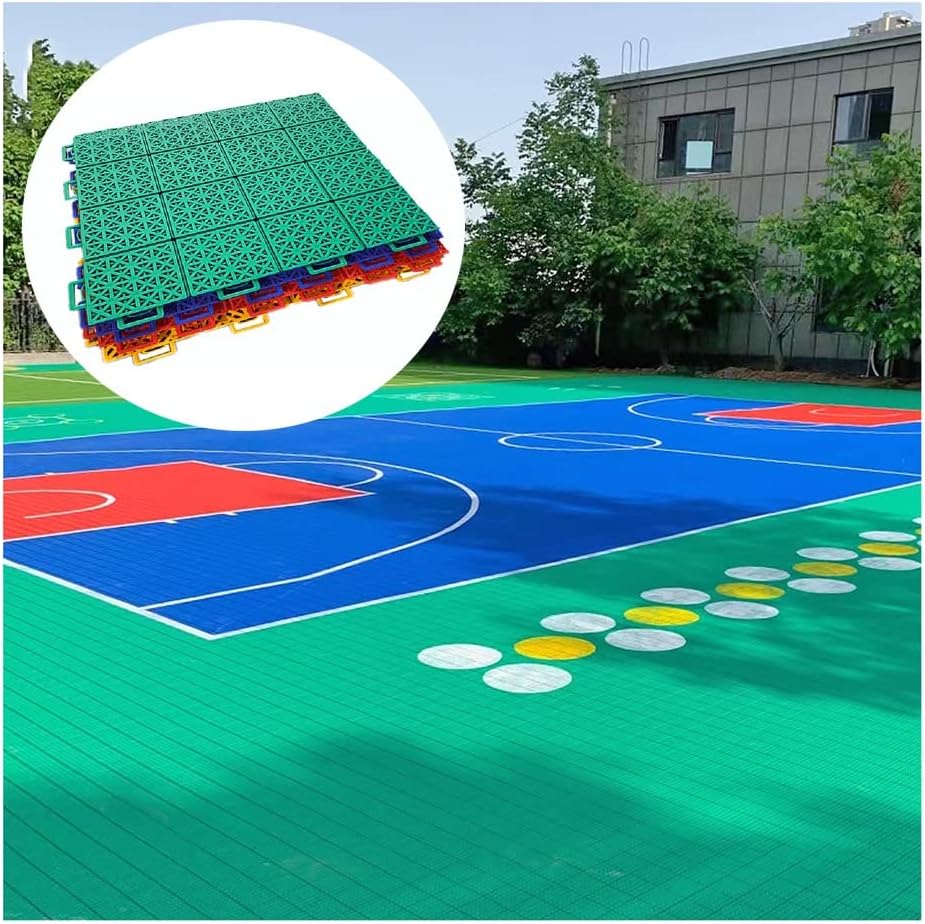 Floor Tiles Modular Interlocking Floor Tiles Sports Flooring, Anti-Seismic and Wear-Resistant Rubber Floor for School Kindergarten Amusement Park, 34cm,Blue-10PCS