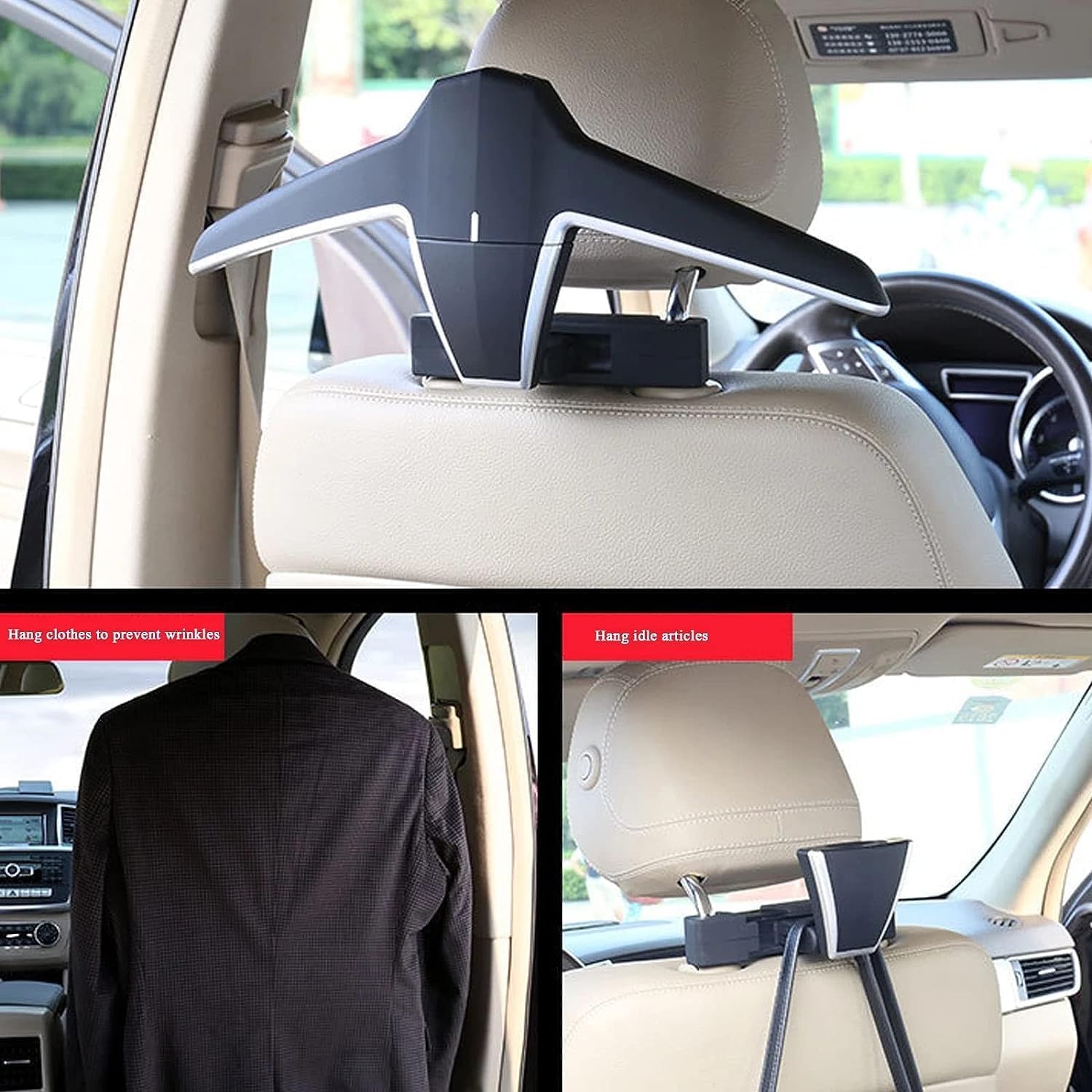 Appendiabiti per Auto per Kadjar(2015-2022), Porta Giacca Poggiatesta, Appendiabiti per Poggiatesta per Giacche Cappotti Blazer Abiti