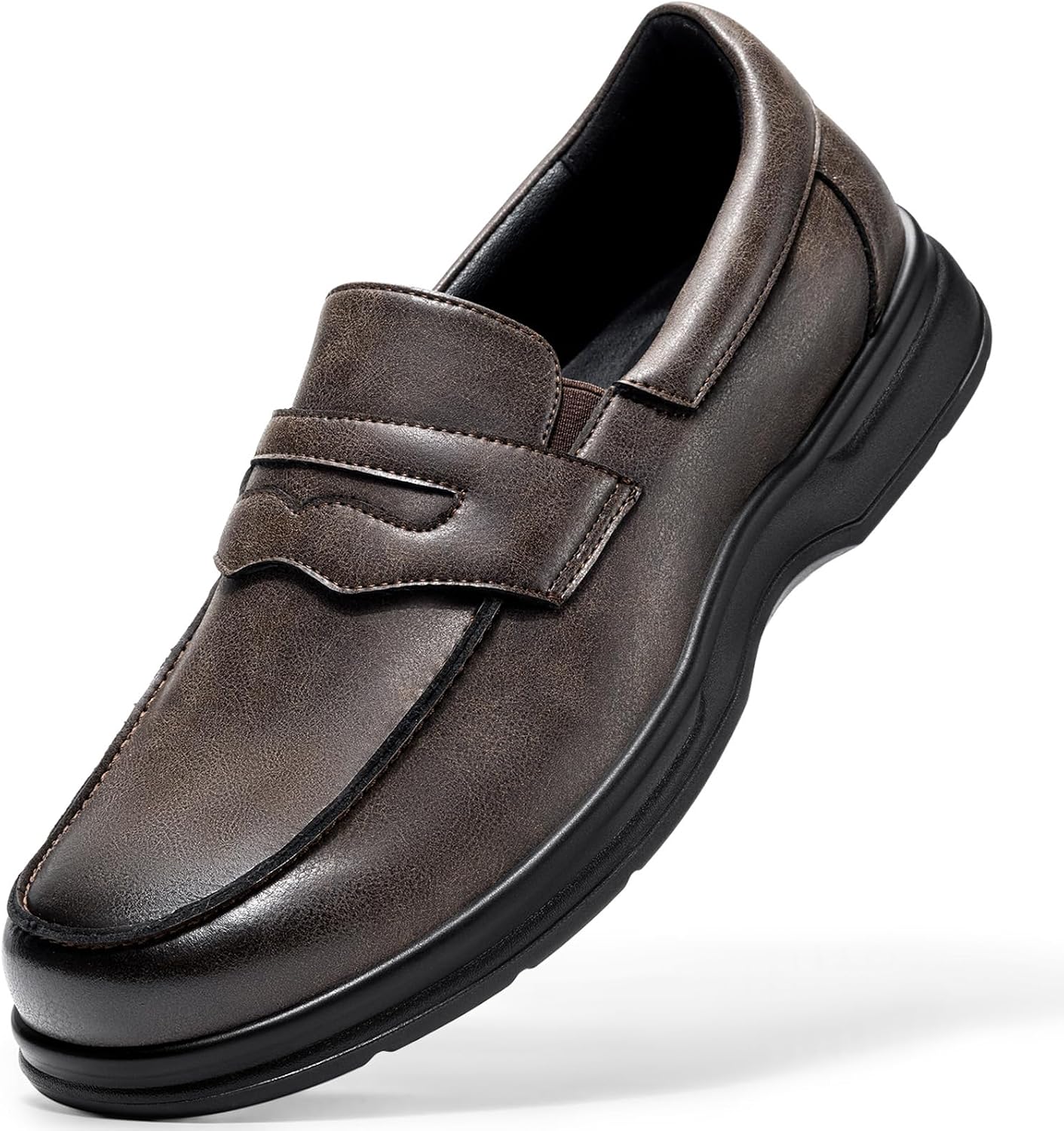 FitVille Slip-on Dress Shoes for Men Wide Width Penny Loafers