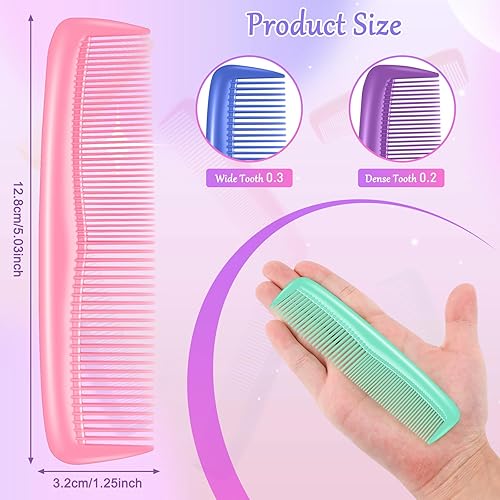 Miniatura 3 de HOFASON Paquete de 100 peines a granel para mujeres y niños, sin hogar, juego de peines de plástico envueltos individualmente, peines de viaje