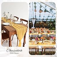 Vista 32 de Showgeous 10 Pack Baby Pink Cheesecloth Table Runner 10FT Long Semi-Sheer Gauze Table Runner Boho or Rustic Wedding Decor for Wedding Decor Arch