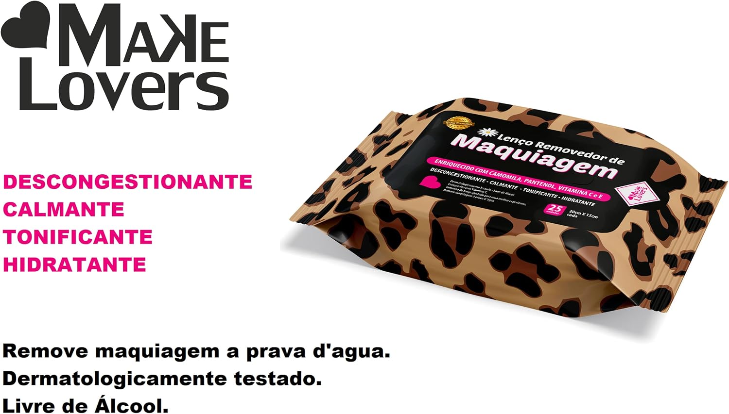 Makelovers Lenço Demaquilante Super Macio Com 25 Unidades Onça