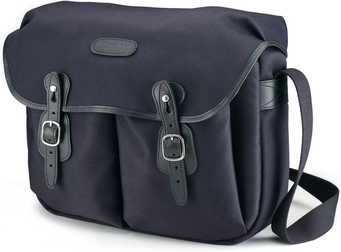 Billingham Hadley Large FiberNyte Shoulder Bag (Black with Black Leather Trim)