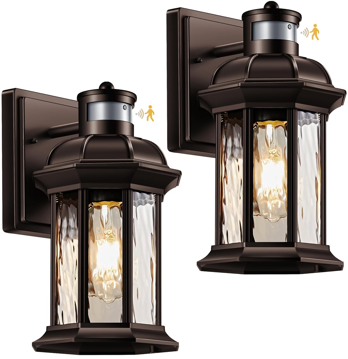 VIANIS Outdoor Light Fixture with Motion Sensor 2 Packs Oil Rubbed Bronze Dusk