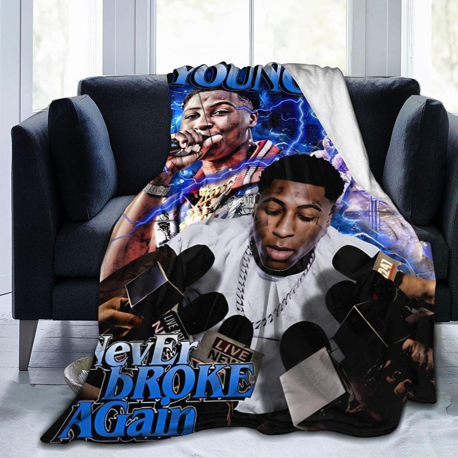 Br0ke Baby Rapper Amazon.com: DTUOWZRN Throw Blankets YoungBoy Never Rapper Broke Again ...