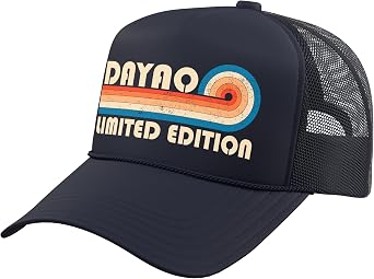 DAYAO Retro 70s 80s Sunset Stripe Trucker Hat with Adjustable Mesh Back