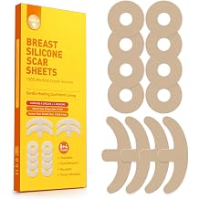 8 Areola Soft Strips & 4 Anchor Sheets, Silicone Scar Sheets for Breast