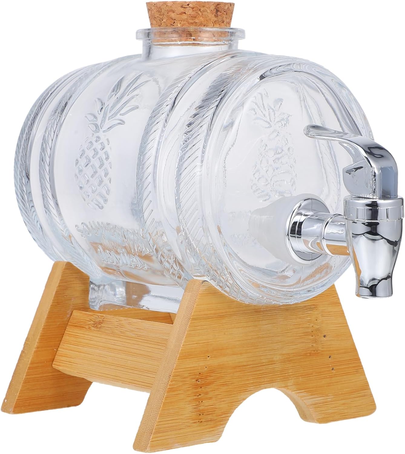 Cabilock 1Set Retro Wine Barrel Dispenser with Base Sealed Beverage Container for Home Parties Weddings and Unique Elegant Design for Whiskey and Wine Making