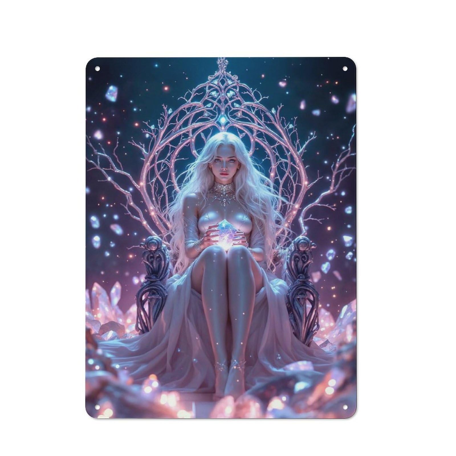 Junmoney Style-14 Metal Wall Sign 40X30cm Featuring Crystal Queen For Café Or Home Bar, For Collectors Decorating Cafés And Home Bars