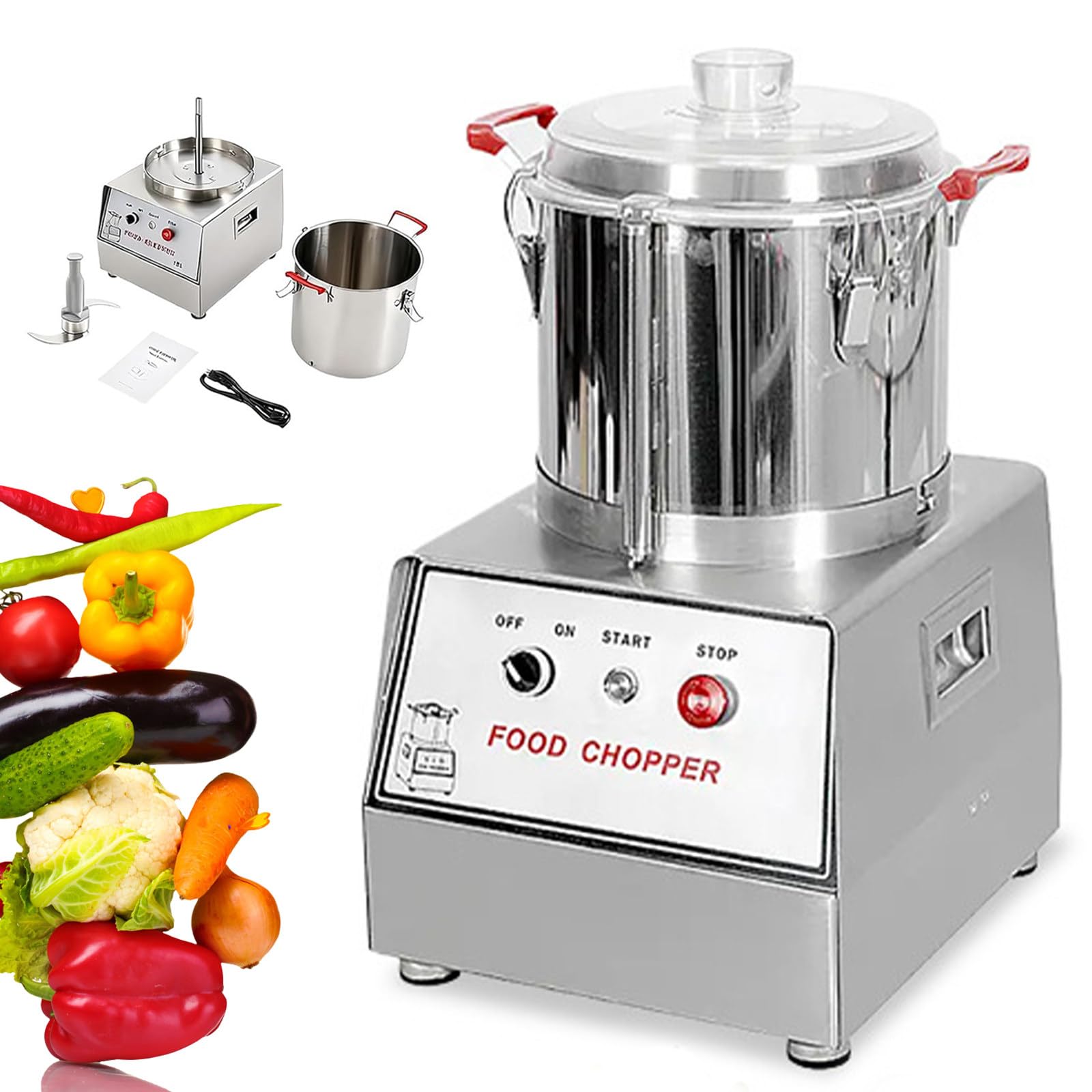 Food Processor, 5L/7L/10L/15L Vegetable Chopper to Chop Meat, Vegetables 5L