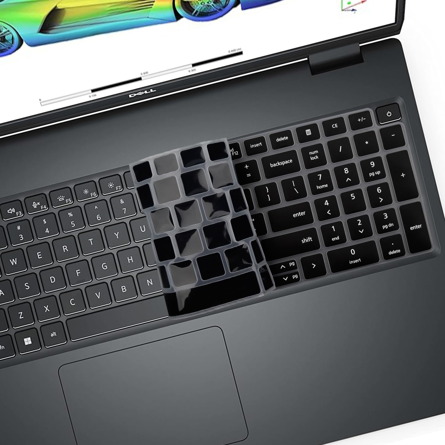 Keyboard Cover for Dell Precision 16 7670 7680 Laptop, Dell Precision 7770 7780 17.3 Inch Laptop Accessories Protective Keyboard Cover Skin-Black image 4