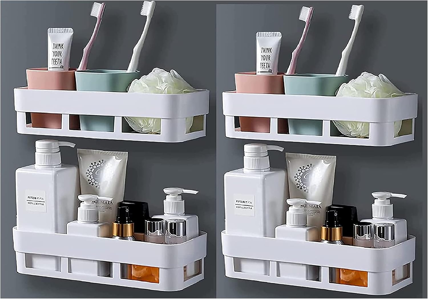 Shynora Multipurpose Bathroom Storage Organizer Wall Mounted Shelf Rack ...
