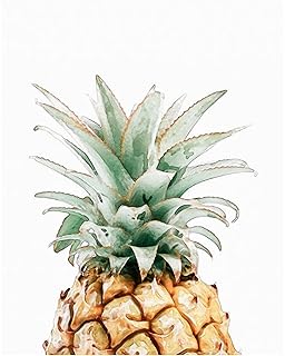 Perfect Pineapple Print- Kitchen Wall Art Decor, Watercolor Illustration Print For Home Decor, Kitchen Decor. Make Perfect Housewarming Gift as The International Symbol of Hospitality. Unframed-8x10"