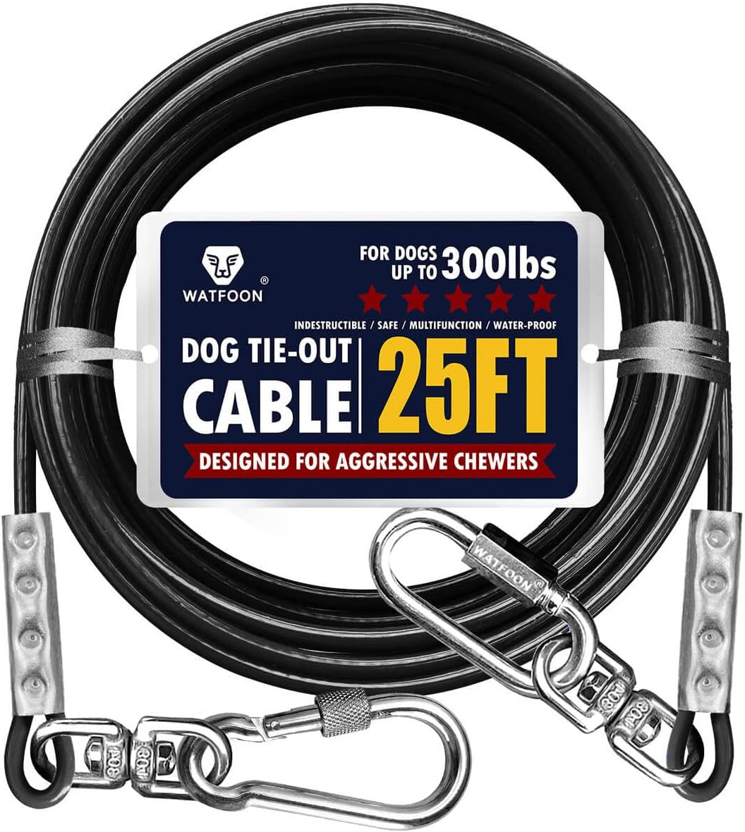 Tie Out Cable for Dogs Up to 300lbs,100ft Extra Strong