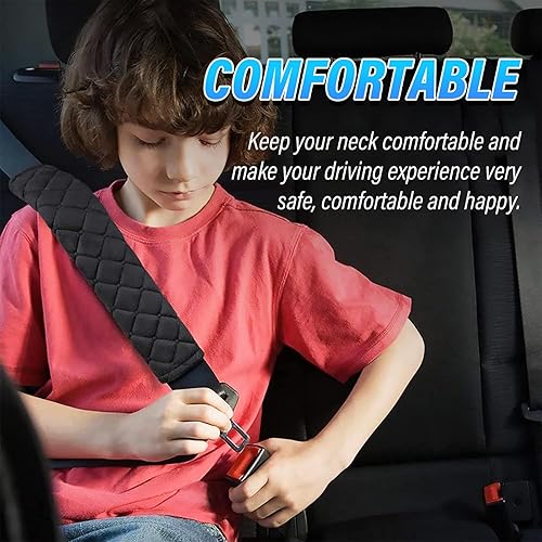 Miniatura 5 de Kewucn Funda extra larga para cinturón de seguridad, cojín de correa de cinturón de seguridad súper suave, cómodo protector de cojín para el cuello,