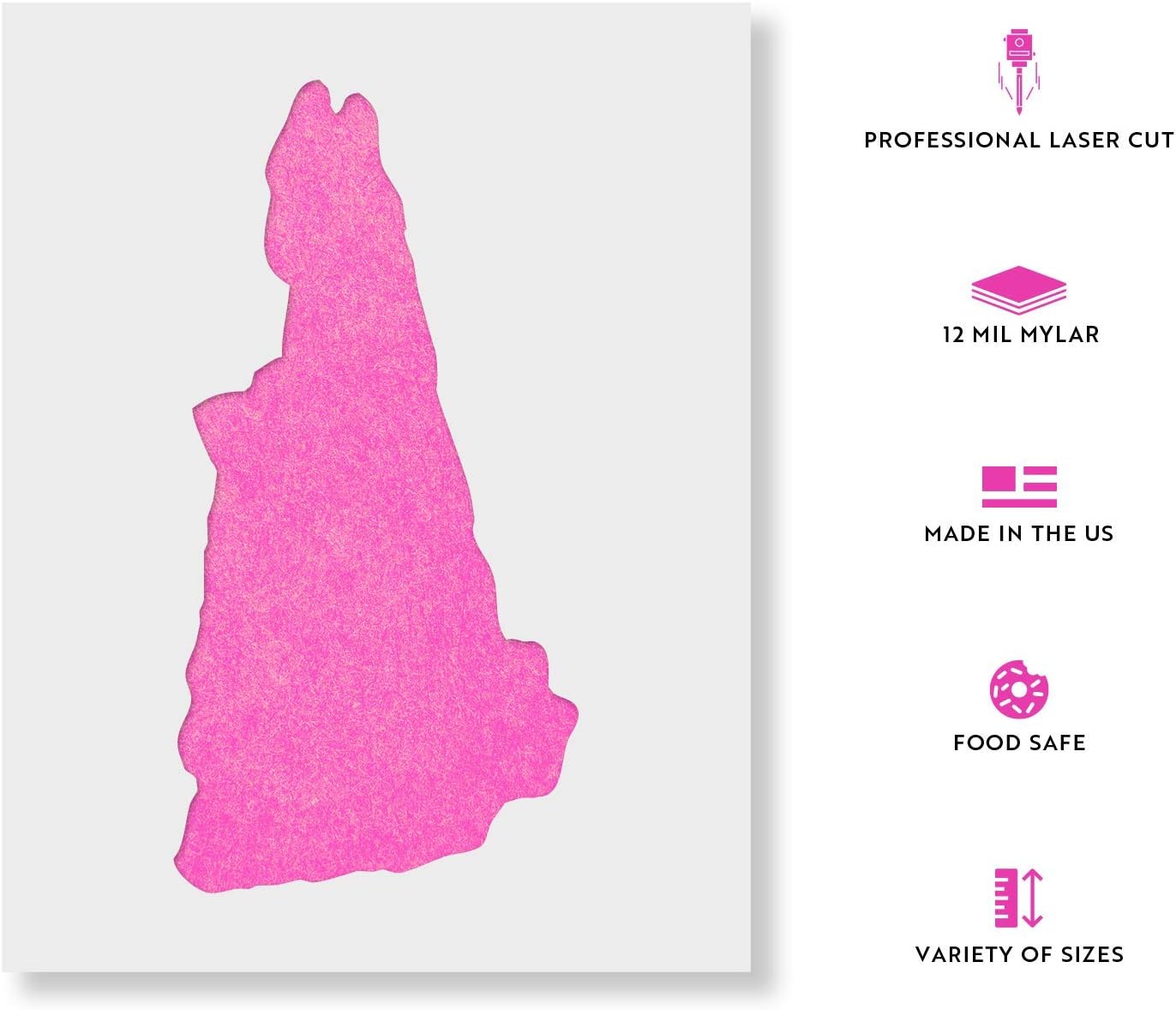 New Hampshire State Stencil - Plastic Stencils, Stencil Template, Stencils for Wood, Big Stencils, Paint Stencils