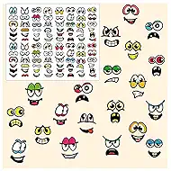 Party Favors for Kids, 960 Pcs Mix & Match Eye & Mouth Stickers, Back to School Supplies, Arts & Crafts Decoration, Treasure Box for Classroom, Halloween Stocking Stuffers Goodie Bags for Boys Girls
