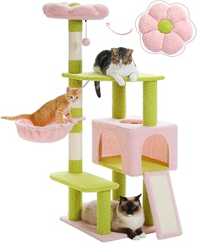 Size: 47.2" Flower Cat Tree Color: Pink