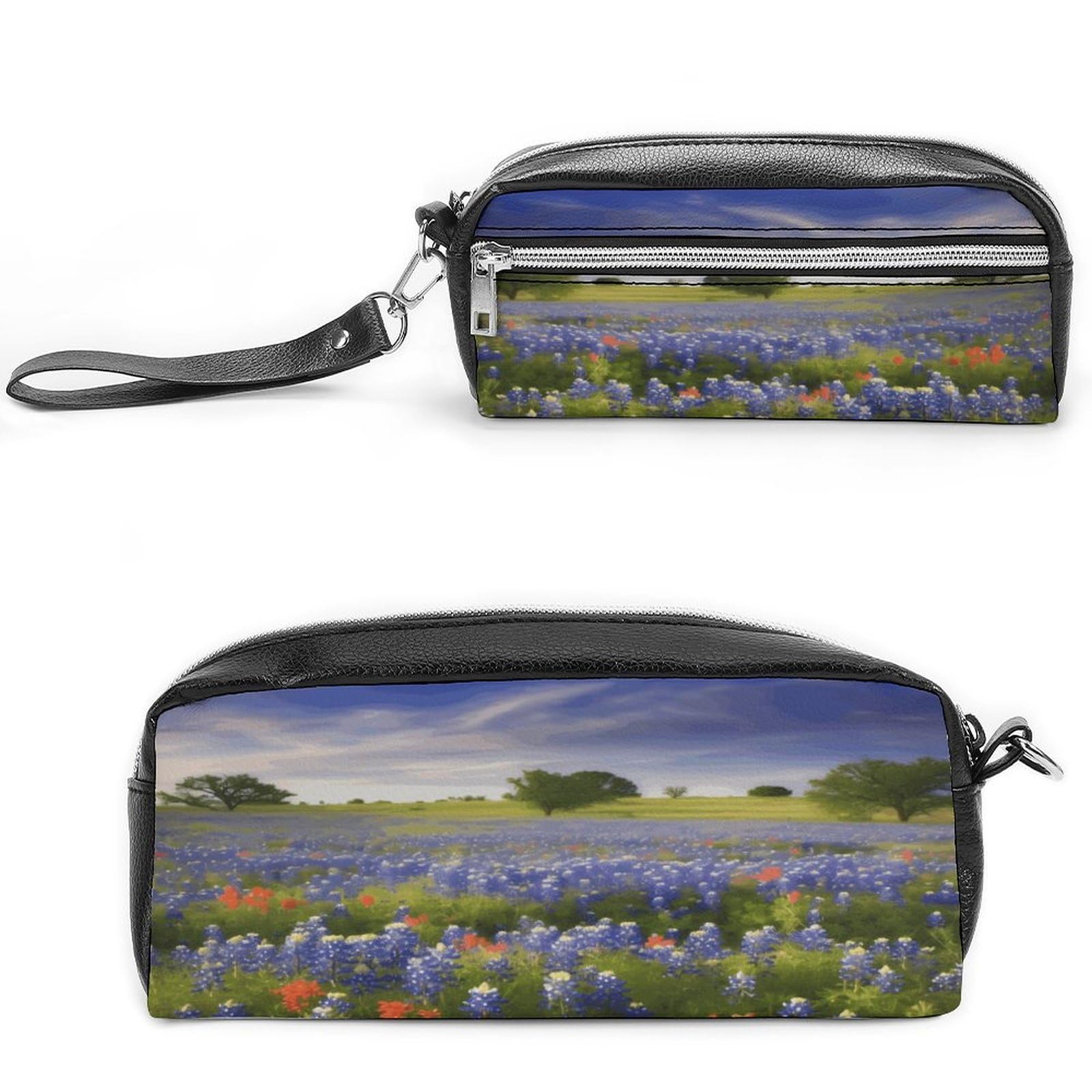 Estuche para bolígrafos y cosméticos Texas Bluebonnets suave 8