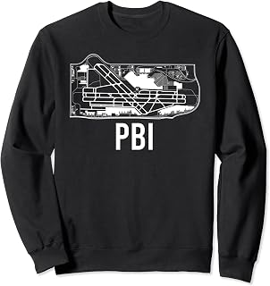 West Palm Beach Airport Vintage PBI Map Sweatshirt