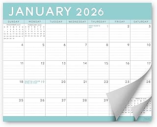 S&O Teal Magnetic Fridge Calendar from January 2026-June 2027 - Tear-Off Refrigerator Calendar to Track Events & Appointments - 18 Month Magnetic Planner for Fridge for Easy Planning-8"x10" in.