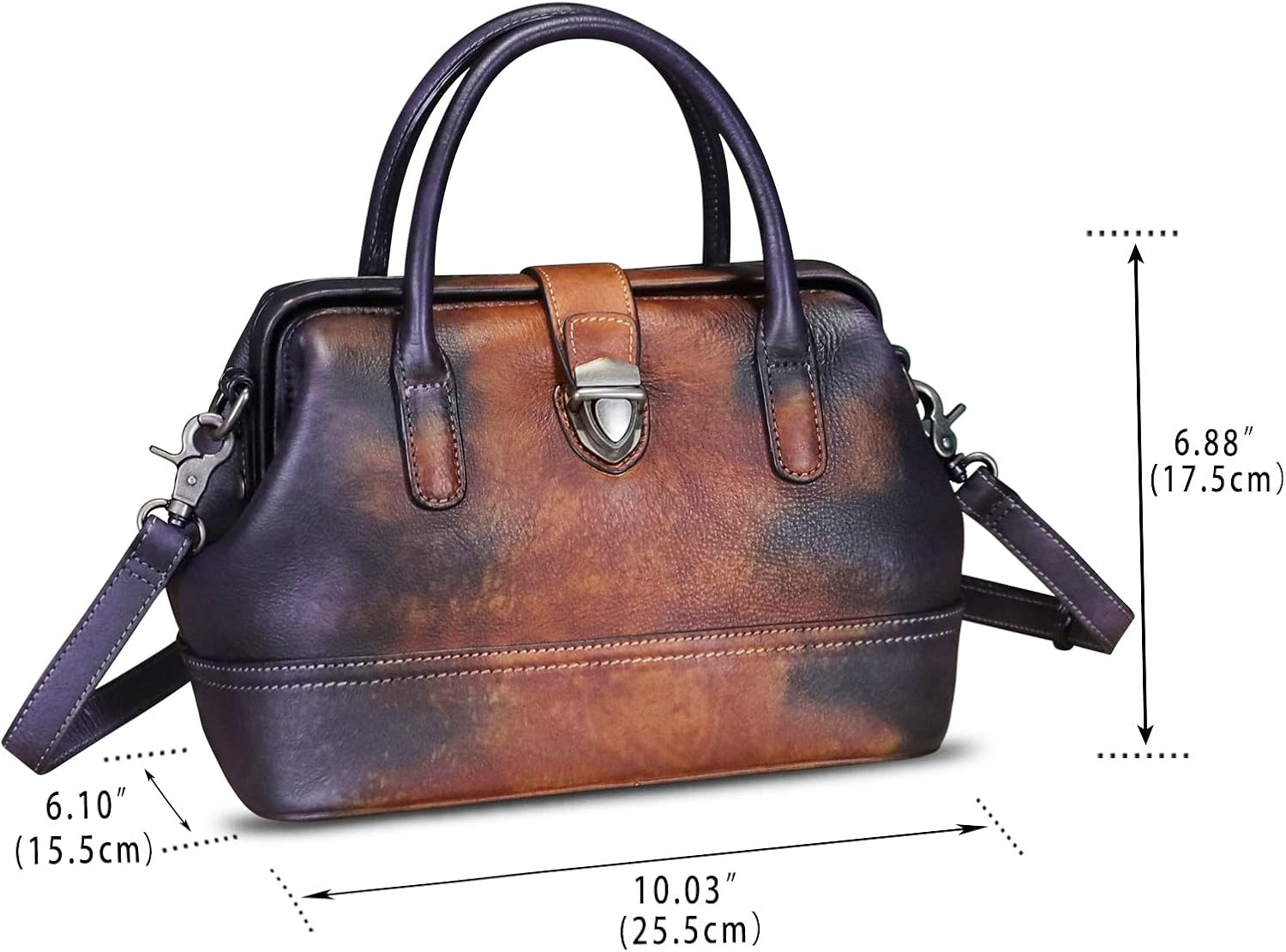 Genuine Leather Purses and Handbags for Women Vintage Handmade Real Leather Shoulder Bag Crossbody Satchel Purse with Strap - Image 4