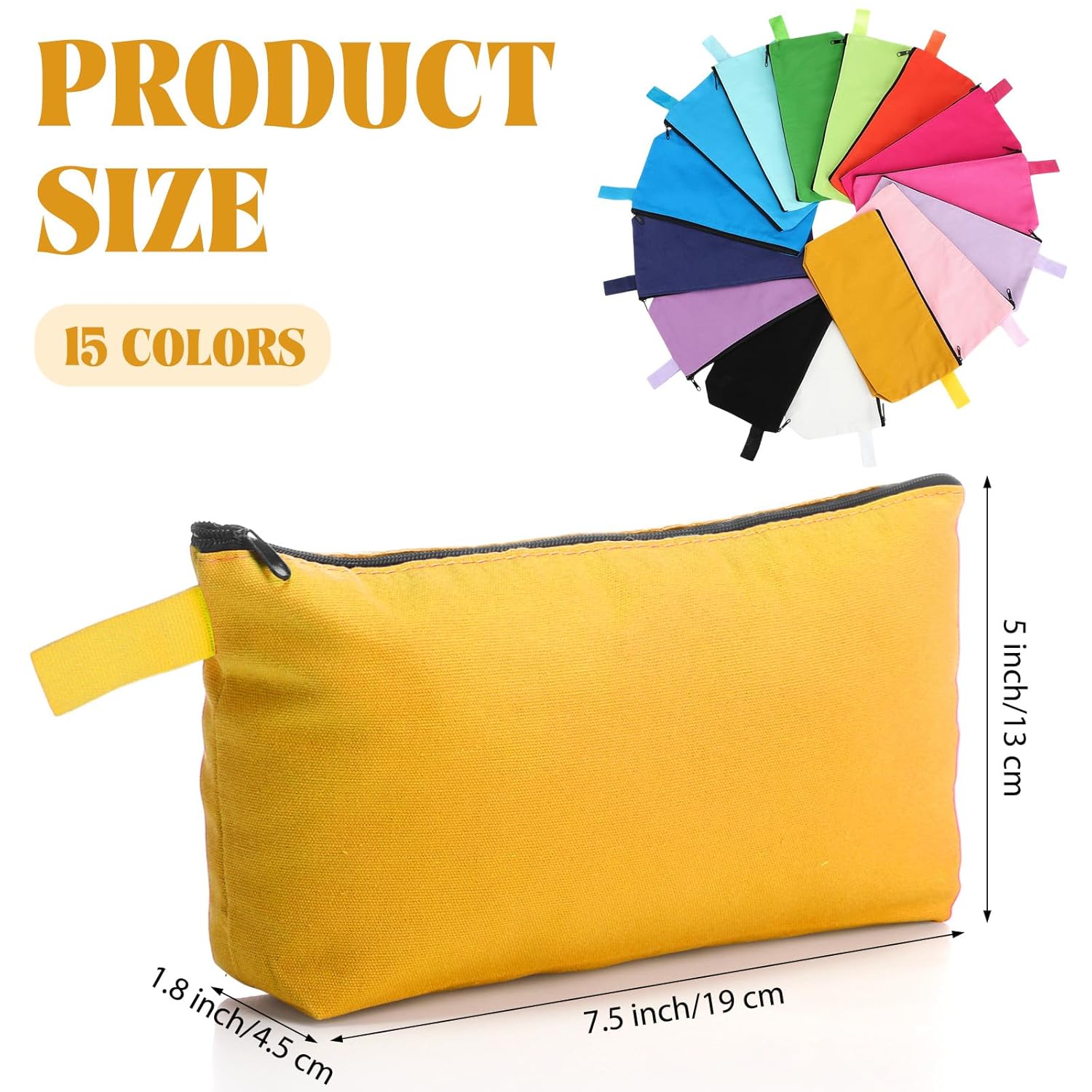 Saintrygo 30 Pcs Canvas Makeup Bags Bulk for Women Cosmetic Bags Small Travel Canvas Zipper Pouch Blank DIY Multipurpose Toiletry Hygiene Pouch for Women Purse Pencil Case(Novel,7.5 x 5 x 1.8 Inch) - Image 2