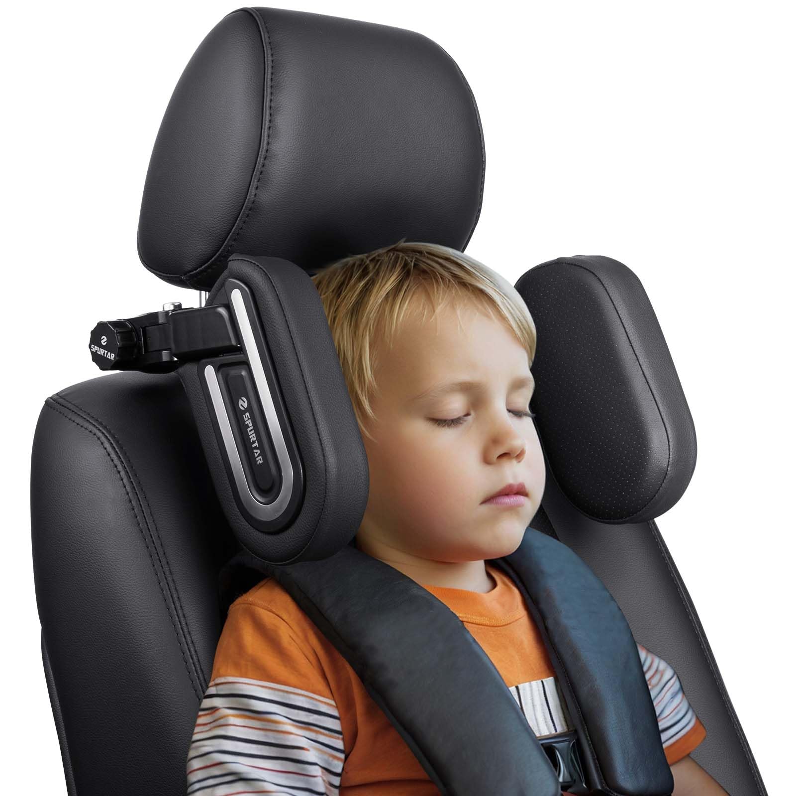Spurtar Updated Version Car Headrest Pillow for Kids Head Support, Adjustable Interior Must Haves for Toddler Travel, Memory Foam Neck Pillow Road Trip Essentials, Fits Booster Car Seat