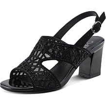 Azura Womens WISP Microsuede Buckle Sandals 3-Inch Heel, Geometric Cut-Out Design, Leather Insole, Breathable Mesh Underlay