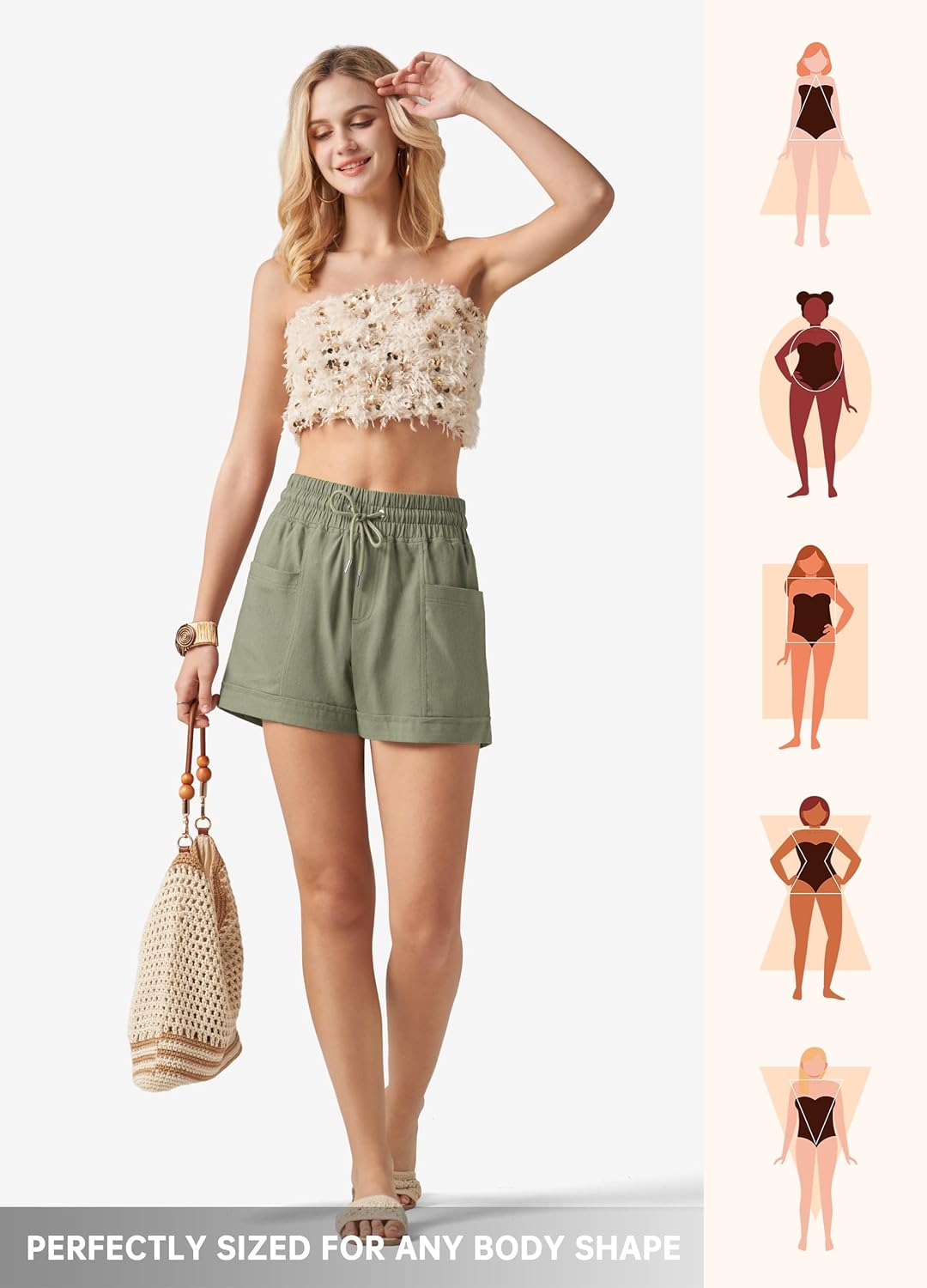 Willit Women's Linen Shorts Casual Summer Shorts High Waisted Comfy Pull On Shorts with Pockets 4" - Image 6