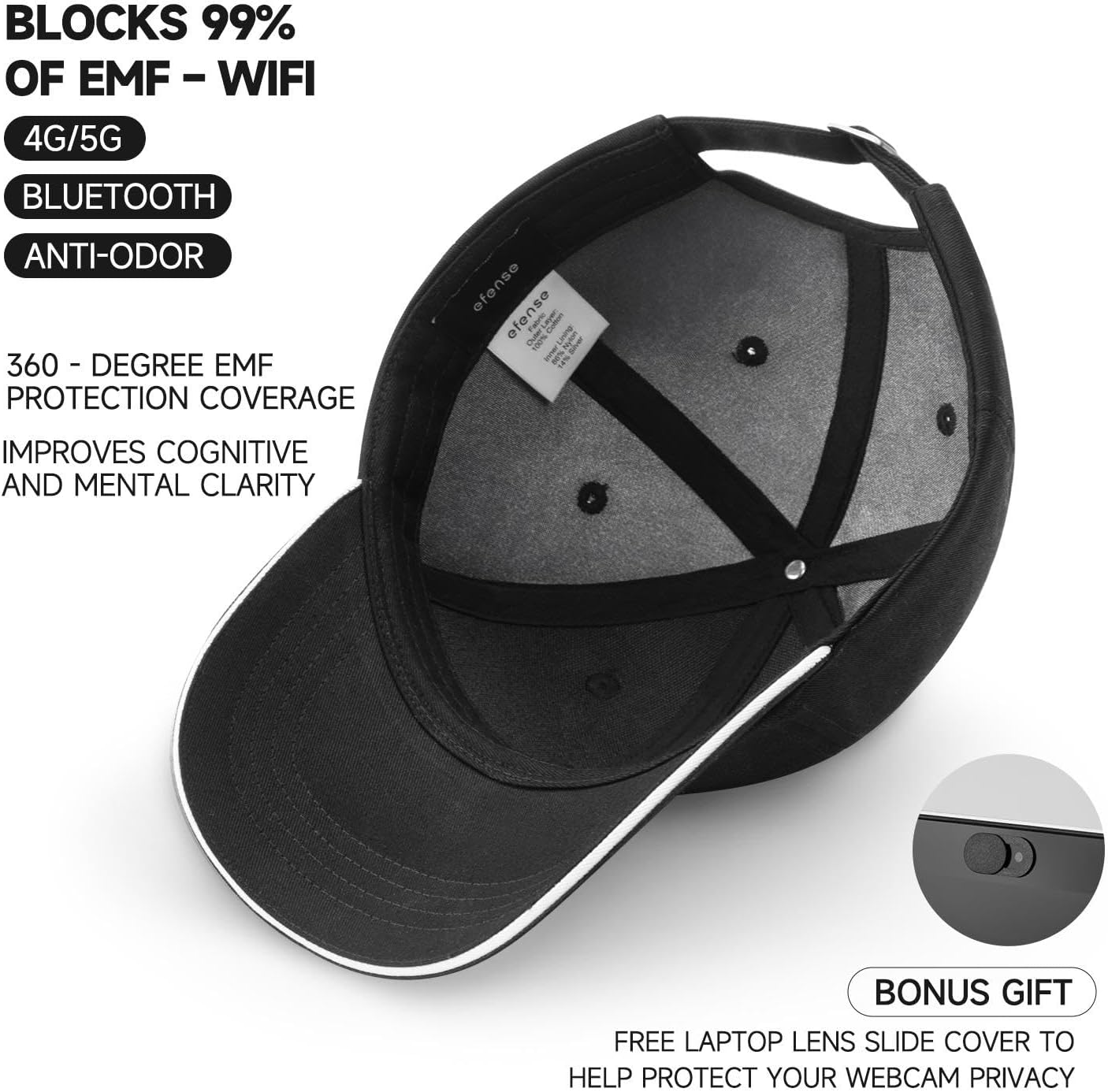 EMF Shielding Hat – Silver Fiber RF Blocking Faraday Cap, 5G WiFi Bluetooth, Men & Women