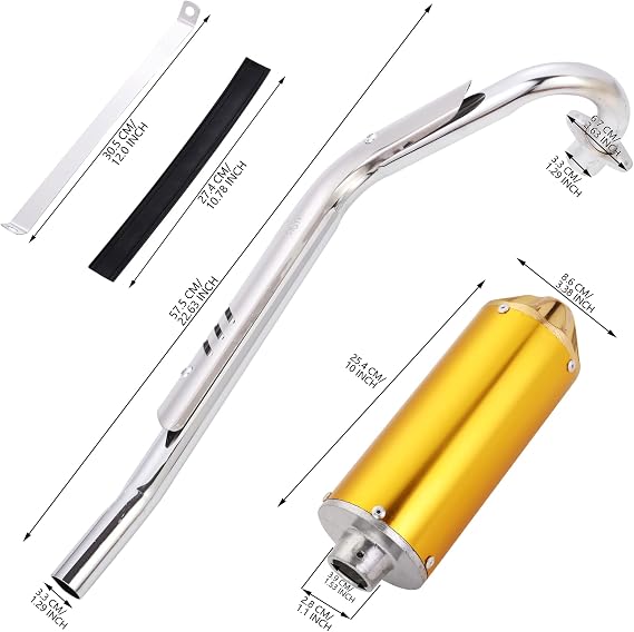 28mm High Performance Exhaust Muffler Silencer Pipe Assembly kit 90cc 110cc 125cc Dirt Pit Bike CRF50 SSR Baja Coolster Piranha Pister Pro Taotao 125cc TTR Taotao DB10 DB14 BMS pro 70