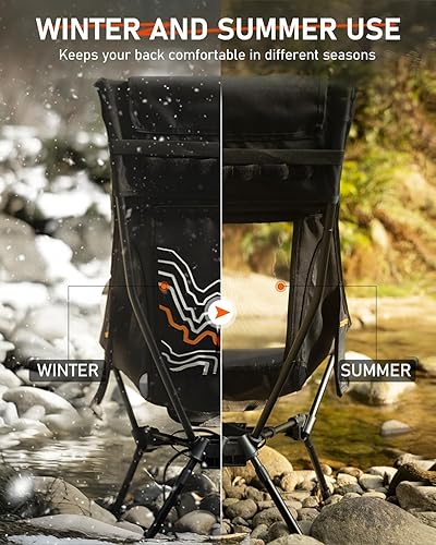 Miniatura 3 de NOVSIGHT Silla de camping  Sillas de campamento portátiles ligeras con respaldo alto y reposacabezas transpirable, sillas de camping plegables al