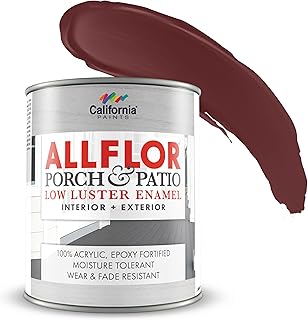 CALIFORNIA PAINTS ALLFLOR Porch, Patio and Floor Enamel Paint, Tile Red, 1 Quart, Extremely Durable Water-Based Formula, Ideal for Patios, Pool Decks, Basements & More