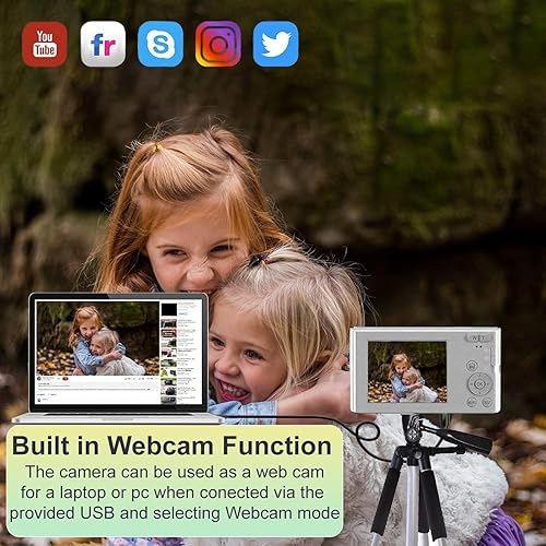 Miniatura 9 de Acuvar Cámara digital compacta de apuntar y disparar de 44 MP, zoom digital de 16X, pantalla de 2.4 pulgadas y tarjeta SD de 32 GB, cámara de