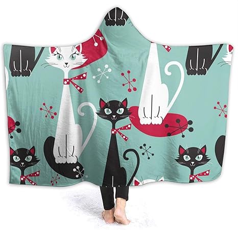 Amazon Co Jp 動物柄 猫柄 着る毛布 着るブランケット ルームウェア フード ポケット付き 部屋着 メンズ レディース 冷え対策 防寒 保温 着る毛布 ゲーミング 袖付き毛布 着丈 男女兼用 ふわふわ 洗える 暖かい 秋 冬 車用 オフィス用 大判 厚手 掛け毛布 肩掛け