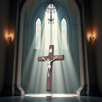 Clockjuan Brown Wooden Cross Hanging Religious Worship Symbol For Home Decoration Wooden Catholic Crucifix Orament, Decorative Items Accessories