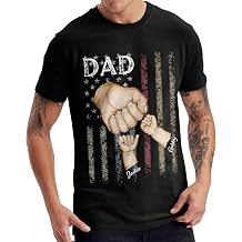 Custom Dad Shirts,Personalized Dad T shirts with Kids Name,Customized Gifts for Husband Dad Papa Grandpa