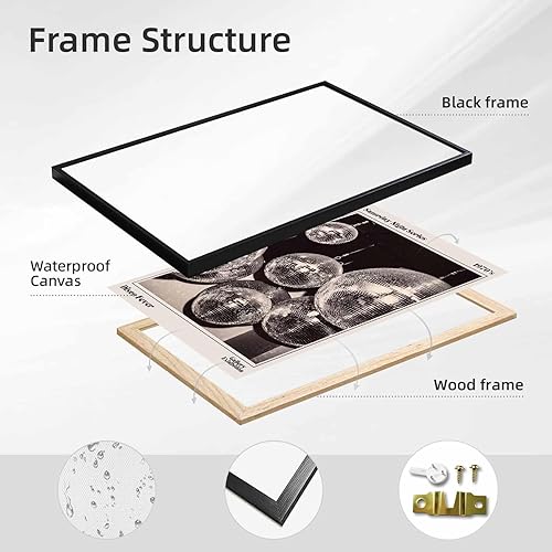 Miniatura 2 de Arte de pared en blanco y negro de moda retro de los años 70, Saturday Night Disco Fever Magazine, póster de revista Funky Feminist Bar Cart