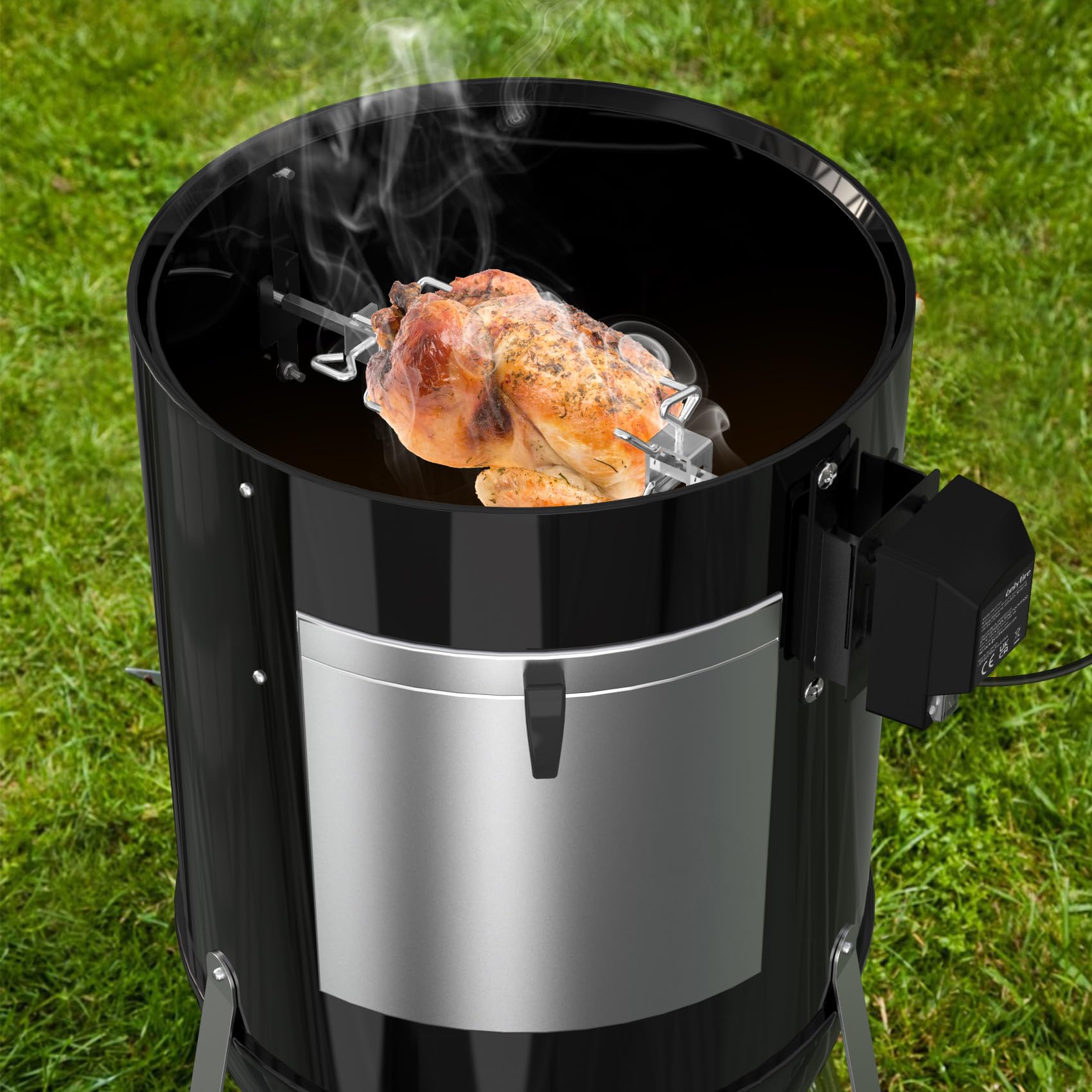 onlyfire BRK-6114 Girarrosto per Barbecue in Acciaio Inox per Weber WSM 47 cm Cooker, 220V - 240V