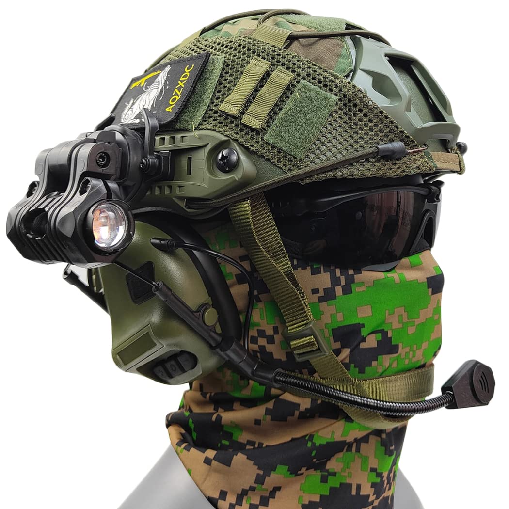 Zestaw hełmu i zestawu słuchawkowego z redukcją szumów, Z goglami, Latarka, Pokrowiec na hełm, Światła błyskowe, Balaclava, Do gier Bbs, Paintball, strzelanie CBQ, polowanie