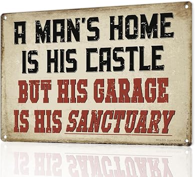 12x8 Metal Sign | Vintage Garage Decor, His Garage Sanctuary, 2454