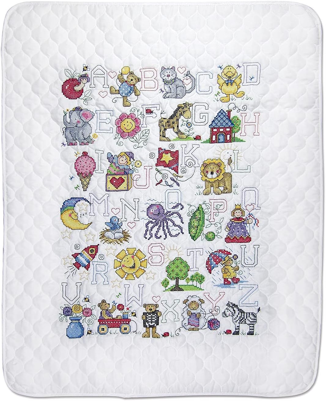 Design Works Crafts Janlynn Stamped for Cross Stitch Baby Quilt Kit, ABC Fun