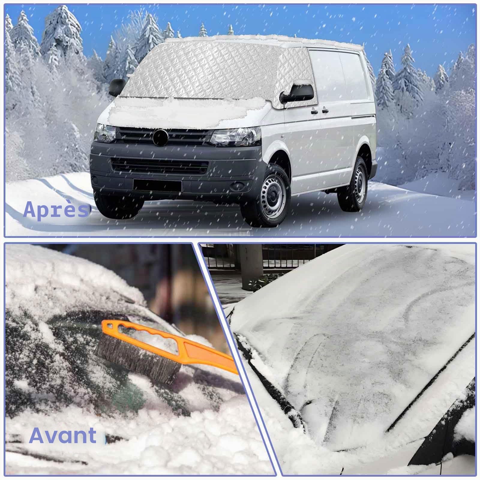 Couverture de pare-brise pour VW T5 Transporter - Protection contre les UV/glace/gel/pluie/poussière/feuilles tombées - Protection solaire pour pare-brise avant de voiture - Couverture de pare-brise