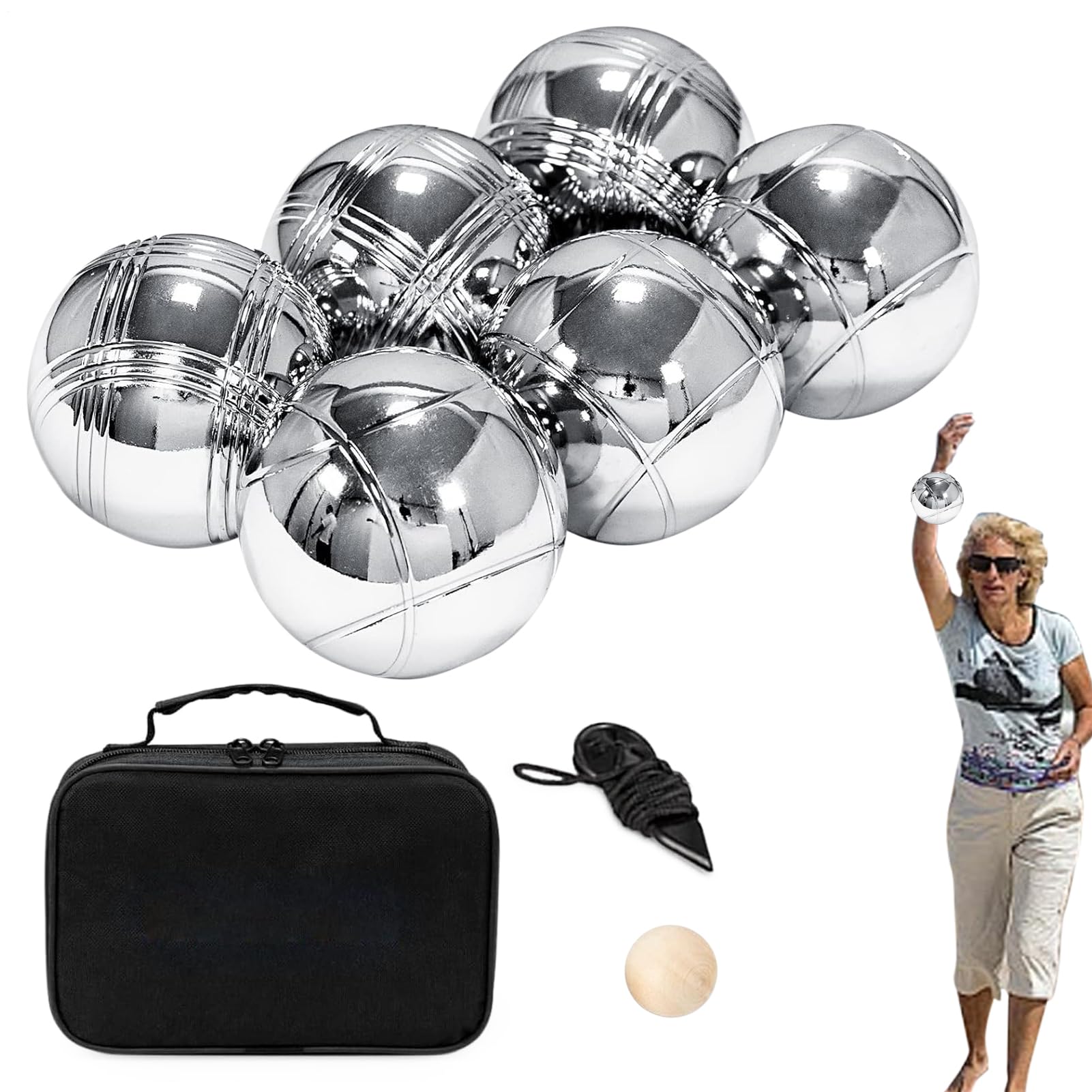Set Bolas Petanca Bolsa De Transporte Multiusos Y Juego Juguete | Bolas de Acero para Exterior Bolsa De Transporte Incluida Para Múltiples Actividades Al Aire Libre En Jardín, Picnic Y