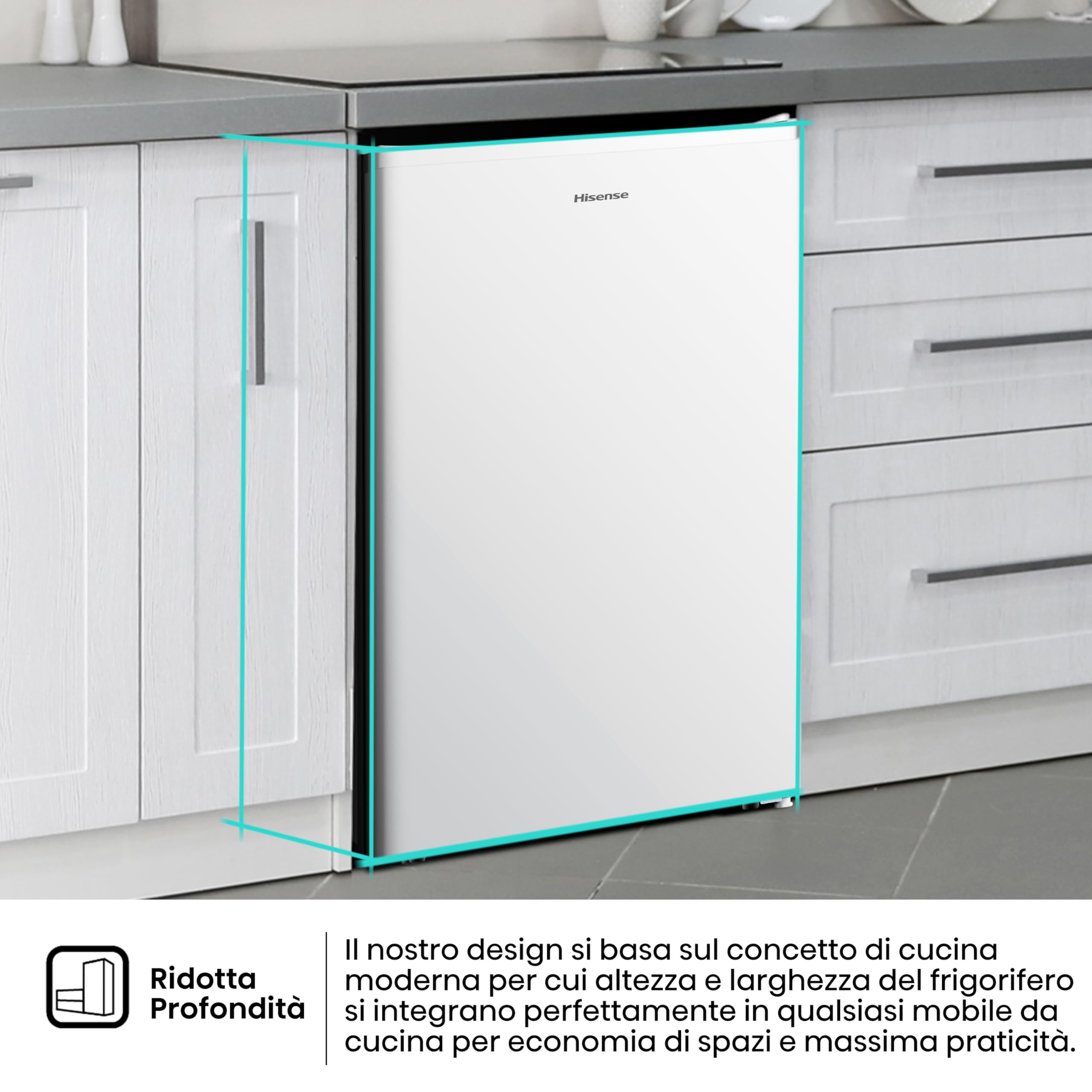 Hisense MUR48092E Frigorifero Monoporta, Classe Efficienza Energetica E, Bianco, 94 Litri