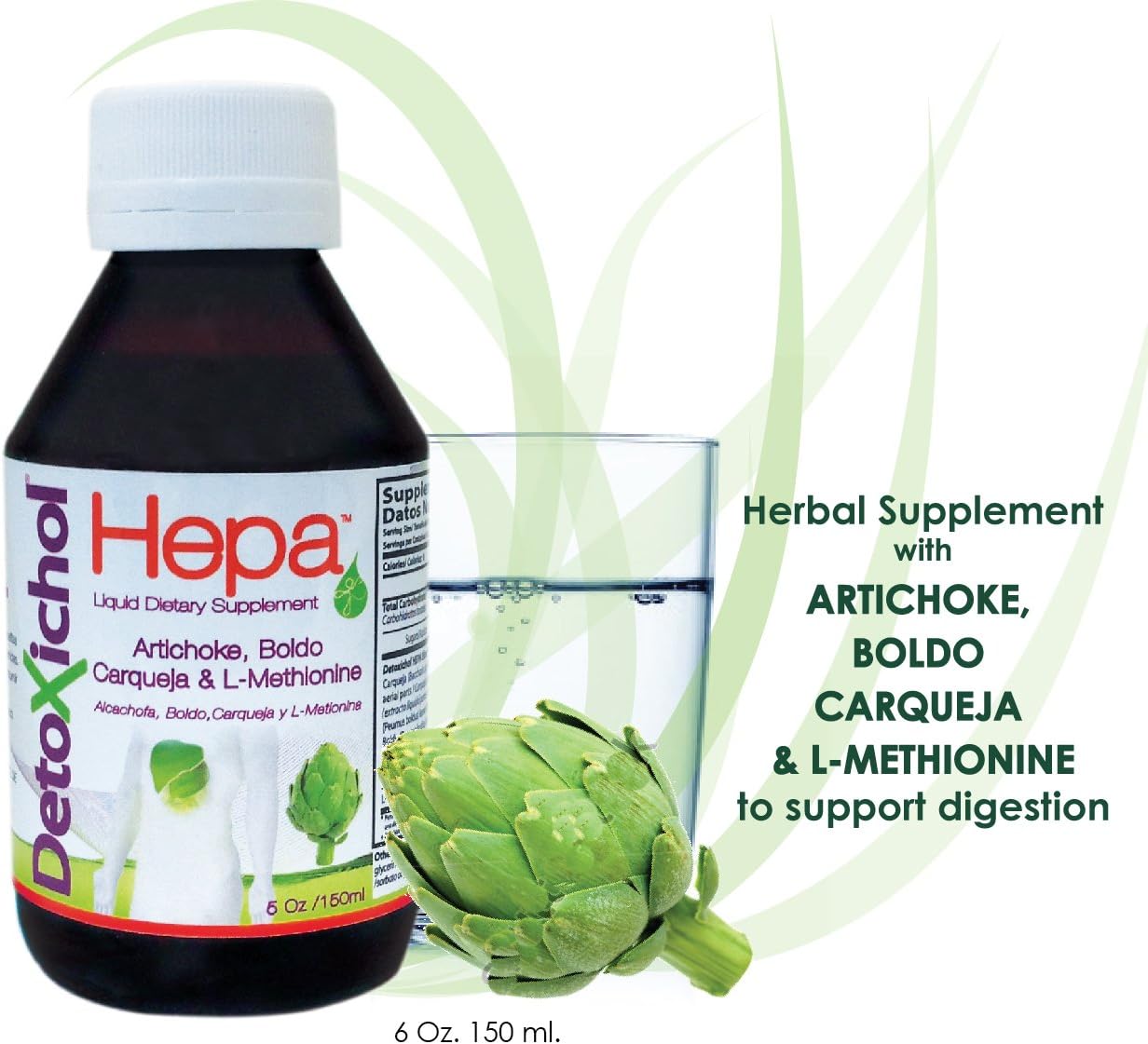 Liquid Artichoke + Boldo & Carqueja Detoxichol Hepa - Dietary Supplement