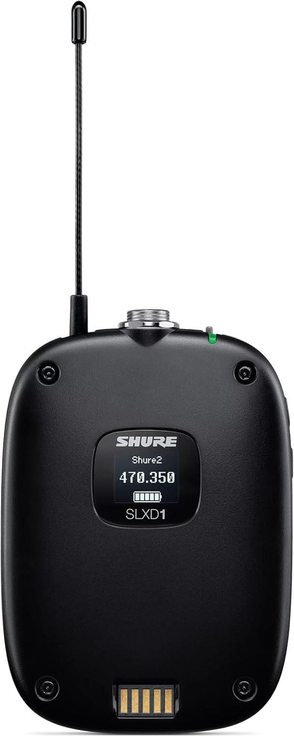 Shure SLXD14/98H Digital Wireless Microphone System - Includes SLXD1 Bodypack Transmitter with Beta 98H/C Clip-on Gooseneck Mic & SLXD4 Single Channel Rack Mount Receiver | J52 Band (SLXD14/98H-J52)