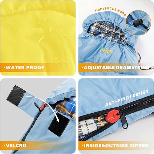 Miniatura 3 de Saco de dormir de campamento, sacos de dormir de 32 ℉ para adultos, niños, adolescentes, clima frío, cálido saco de dormir de invierno para 3-4